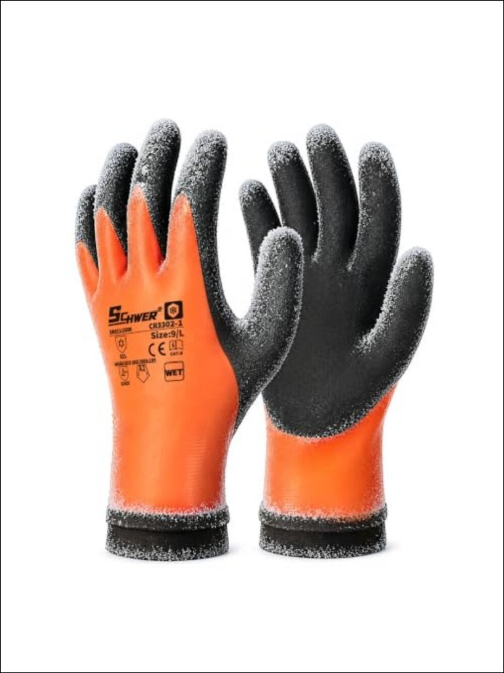 Schwer Waterproof Winter Work Gloves Latex Coated Acrylic Lined, Medium